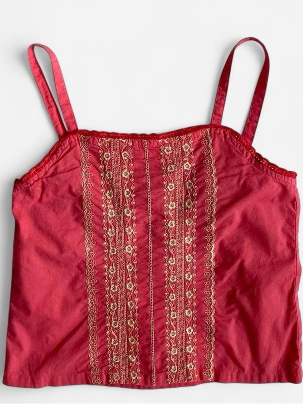 Vintage Gap girls pink floral embroidered tank top